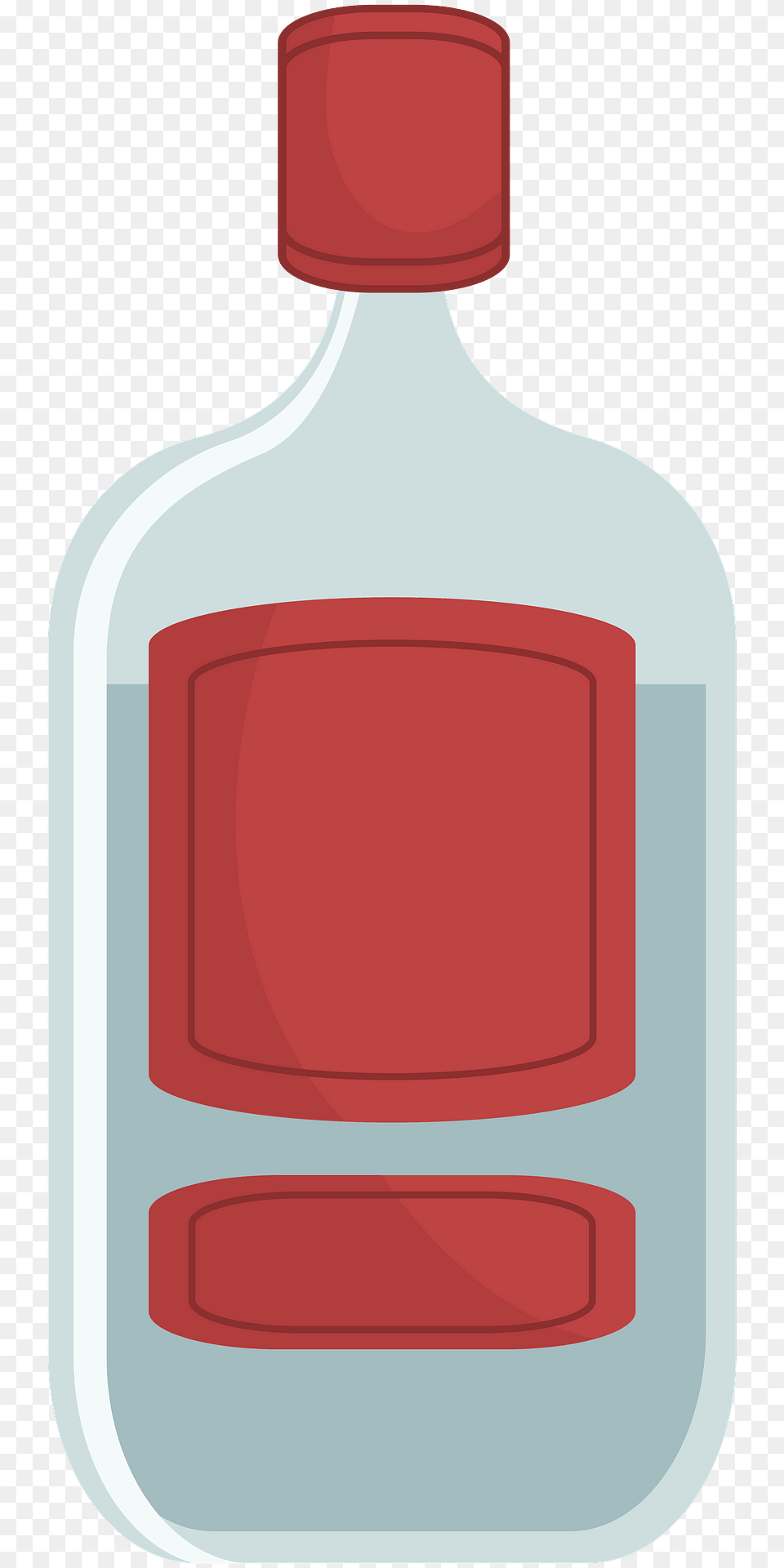 Bottle With A Red Lid And Label Clipart Free Png Download