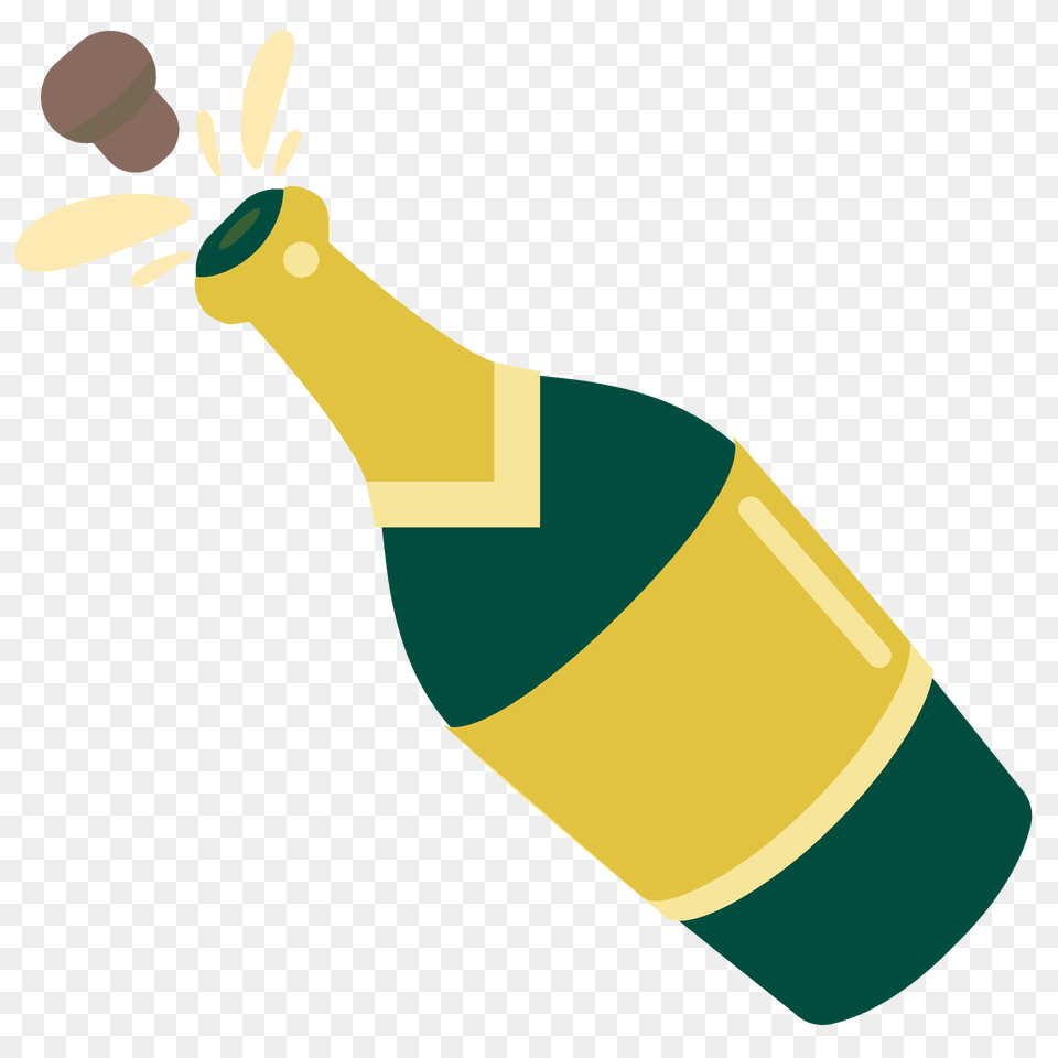 Bottle With Popping Cork Emoji Clipart, Alcohol, Beverage, Liquor, Wine Png