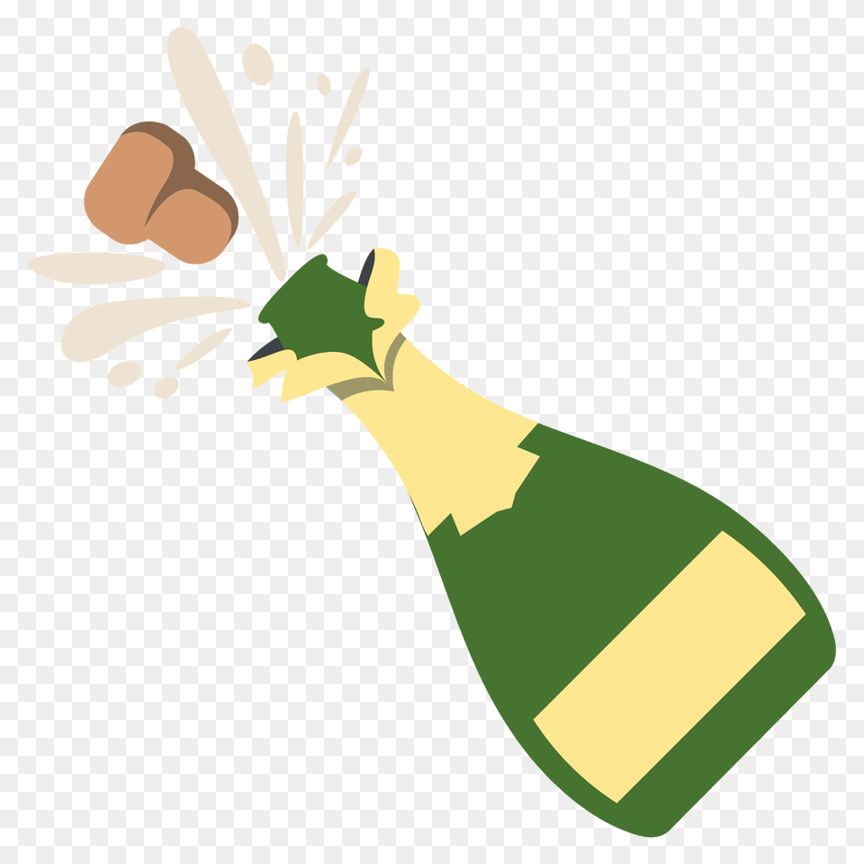 Bottle With Popping Cork Emoji Clipart, Alcohol, Beverage, Liquor, Wine Free Png