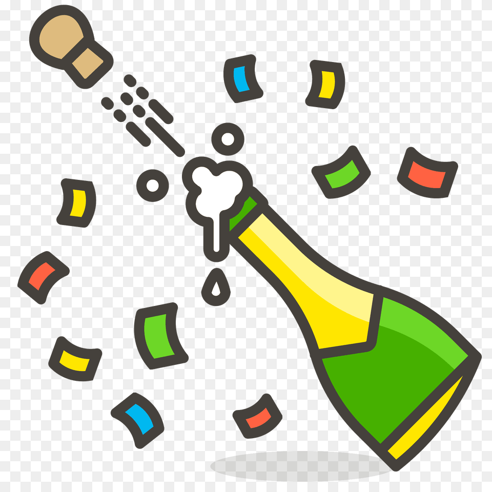 Bottle With Popping Cork Emoji Clipart Png Image