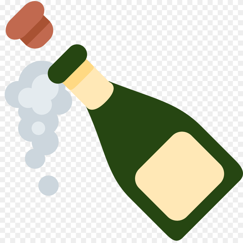 Bottle With Popping Cork Emoji Clipart, Alcohol, Beverage, Liquor, Wine Png Image