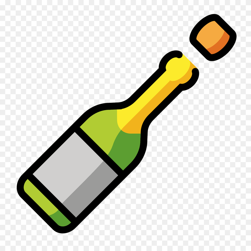 Bottle With Popping Cork Emoji Clipart, Alcohol, Beverage, Liquor, Wine Free Transparent Png