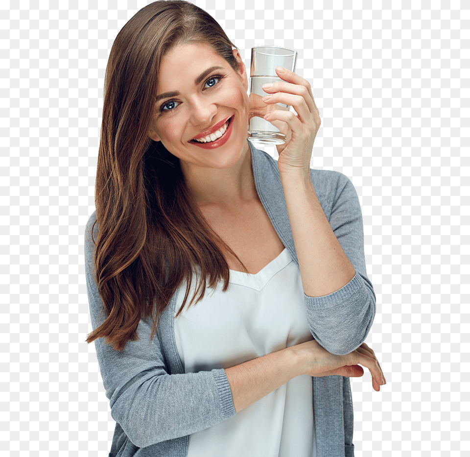 Bottled Water Flushes Out The Toxins In Your Body While Girl With Glass Of Water, Head, Smile, Face, Person Free Transparent Png