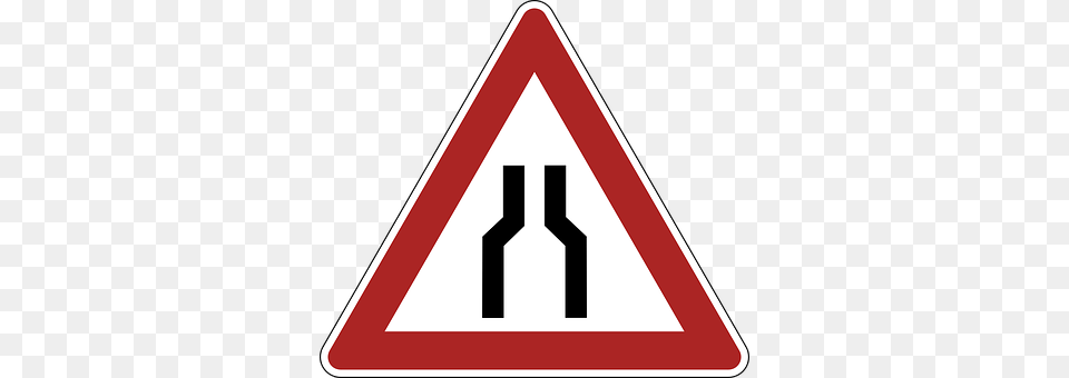 Bottleneck Sign, Symbol, Road Sign Free Png Download