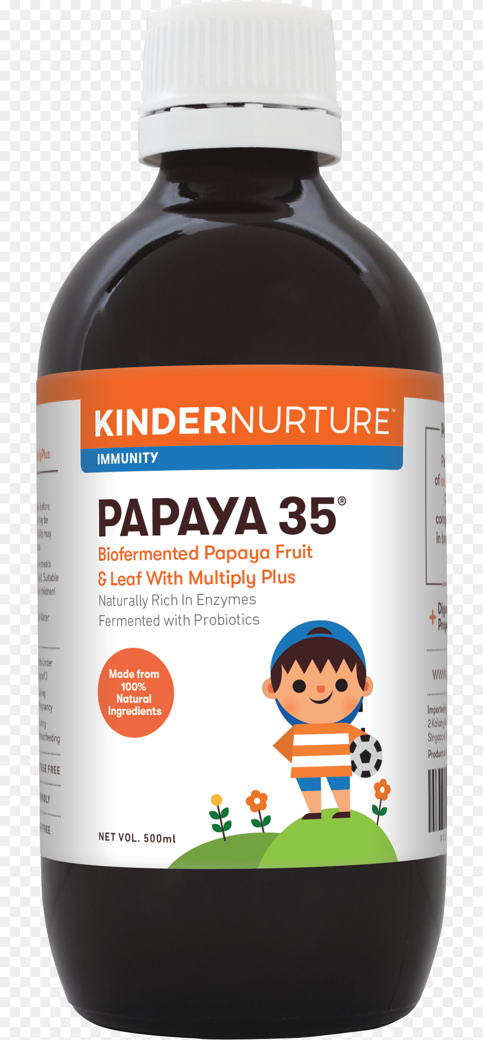 Bottles W Label Papaya Kindernurture Bio Fermented Papaya, Food, Seasoning, Syrup, Baby Free Transparent Png