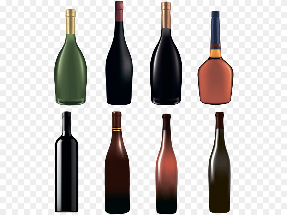 Bottles Wine Alcohol Drink Glass Champagne Glass Bottle, Liquor, Wine Bottle, Beverage, Beer Free Png