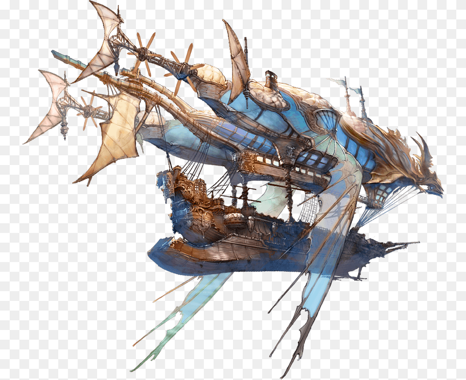 Bottom And Back Part Of The Ship Airship Steampunk, Dragon, Animal, Bird Free Png