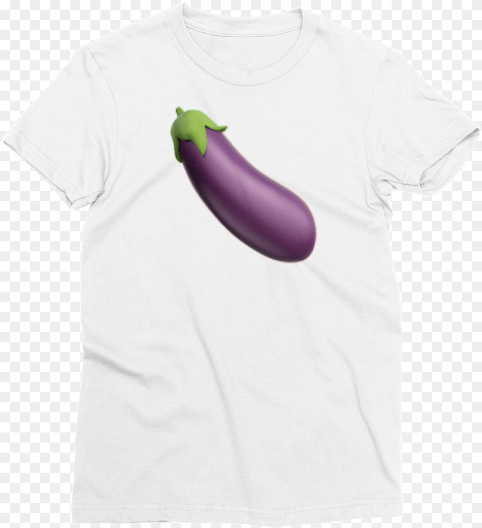 Bottom Basics Eggplant Emoji Top T Shirt T Shirt, Food, Produce, Clothing, T-shirt Free Png Download