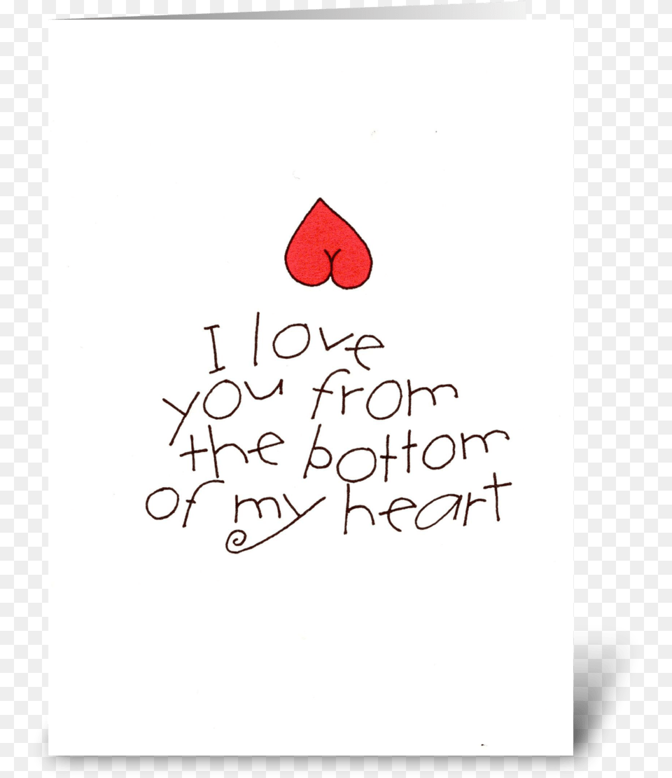 Bottom Of My Heart Greeting Card Paper, Text, White Board, Handwriting Free Transparent Png