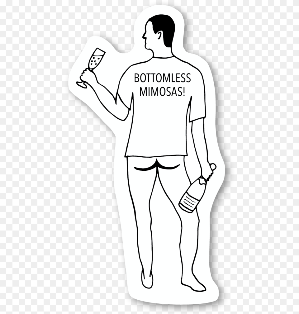 Bottomless Brunch Funny, T-shirt, Clothing, Person, Man Png Image