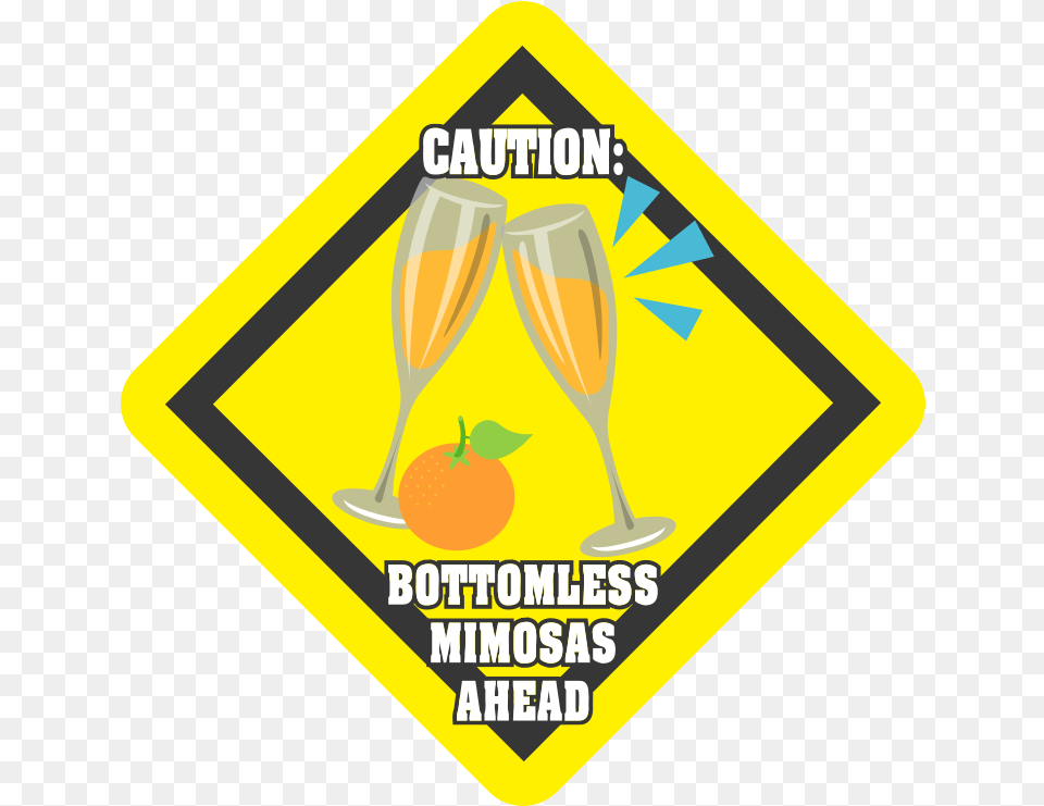 Bottomless Mimosas Car Magnet Hazard Warning Label Flammable, Symbol, Sign, Food, Ketchup Free Png
