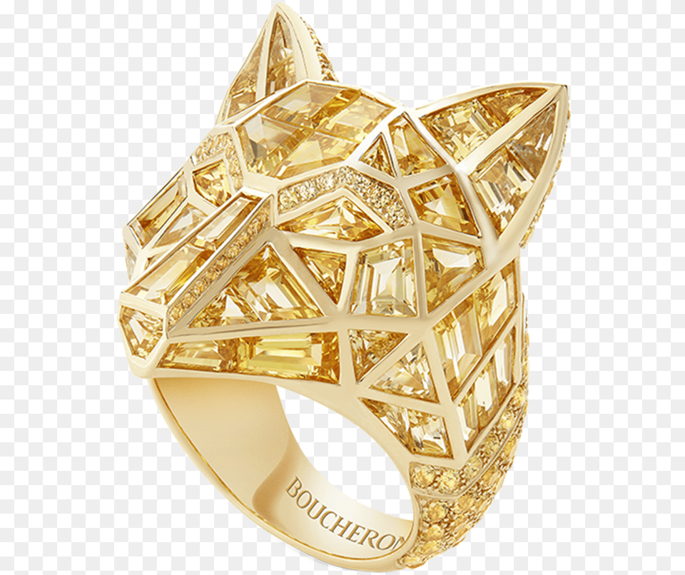 Boucheron Wolf Ring, Accessories, Jewelry, Gold, Gemstone Free Png