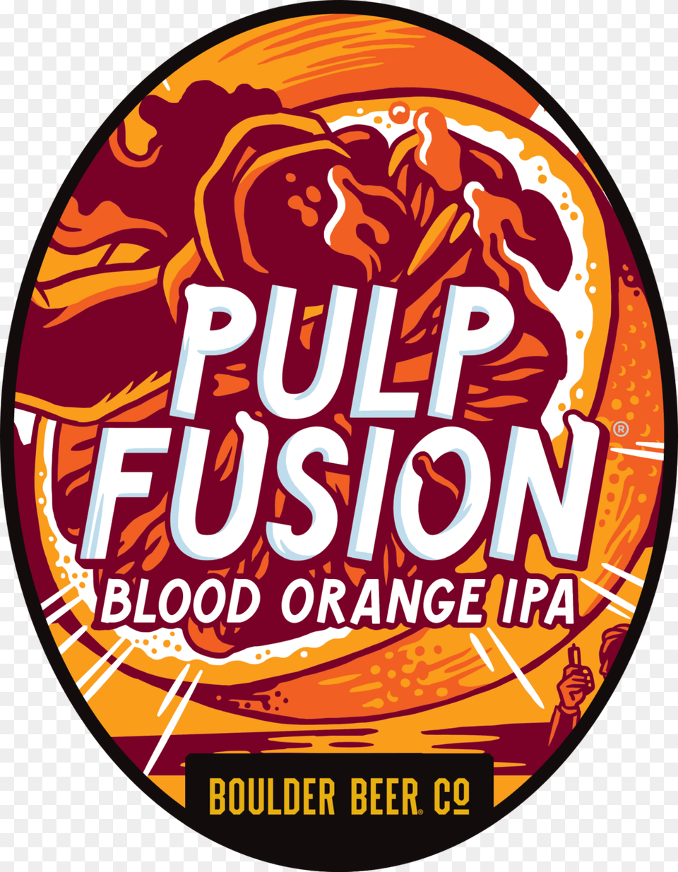 Boulder Beer Pulp Fusion Oval Label, Advertisement, Poster, Disk Png Image