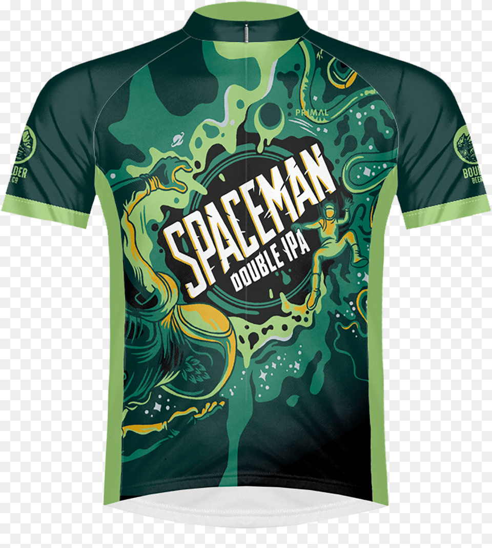Boulder Beer Spaceman Double Ipa Men S Sport Cut Cycling Active Shirt, Clothing, T-shirt, Jersey, Person Free Png
