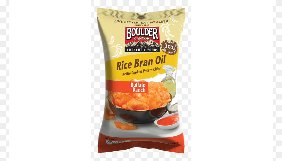 Boulder Canyon Kettle Chips Cooked In Rice Bran Oil, Food, Ketchup, Snack Free Png