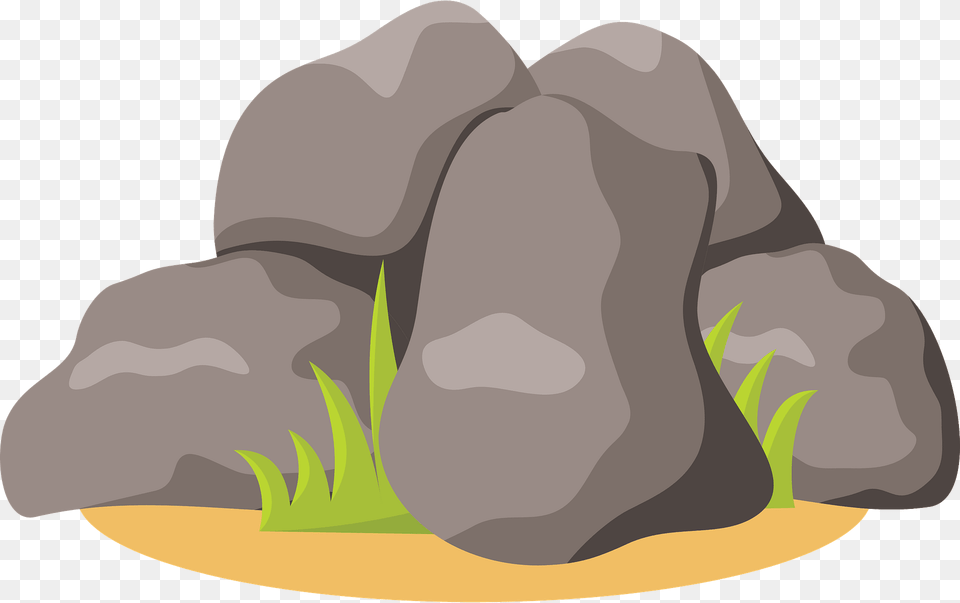 Boulders And Grass Clipart, Rock, Food, Meal, Animal Png Image