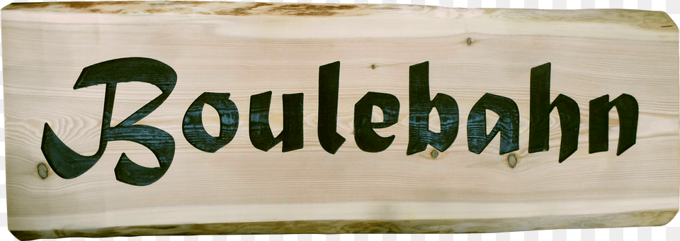 Boules Court Sign Made From A Wooden Slab Plywood, Wood, Text, Symbol Free Png