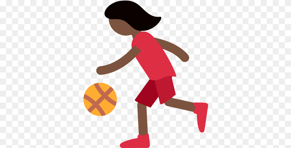 Bouncing Ball Emoji With Dark Skin Tone Cartoon Person Playing Basketball, Boy, Child, Male Free Png Download