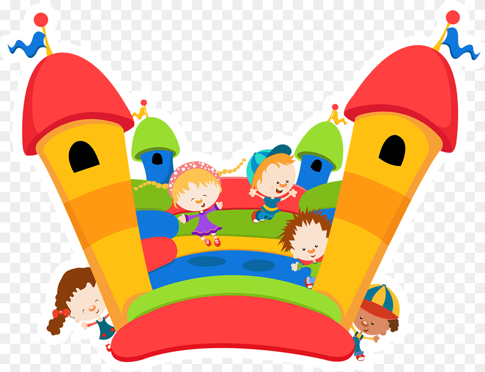 Bouncy Castle Cartoon, Baby, Person, Face, Head Png Image