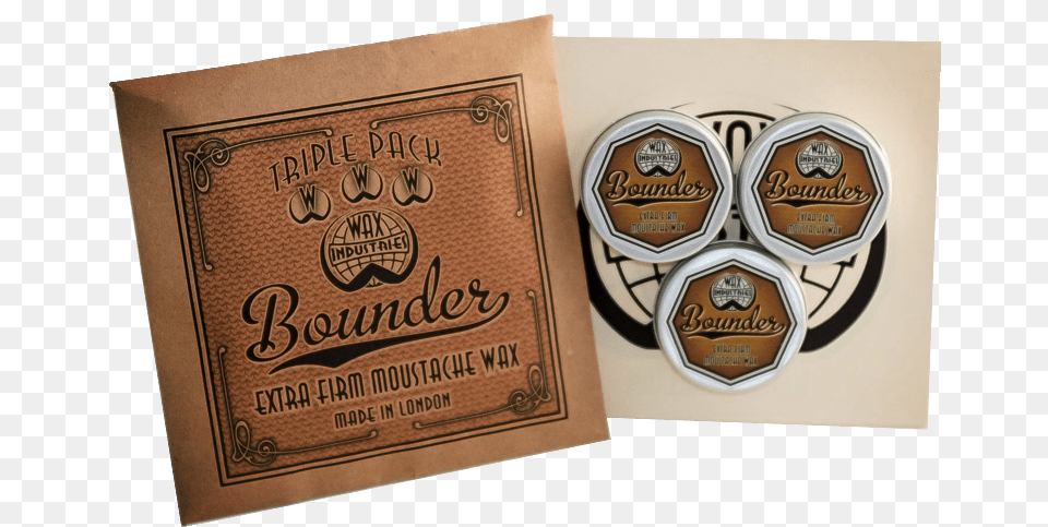 Bounder Extra Firm Moustache Wax Triplepack 3x 10g Tins Football, Badge, Logo, Symbol, Mailbox Free Png