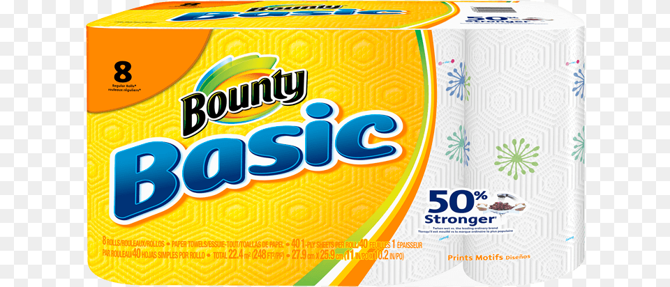 Bounty Basic 8 Regular Bounty Basic Paper Towels White Large Roll 12 Count, Towel, Paper Towel, Tissue Png