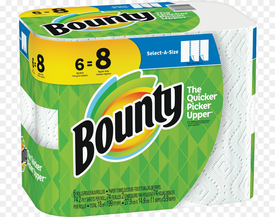 Bounty Paper Towels 6 Roll, Towel, Paper Towel, Tissue, Can Png Image