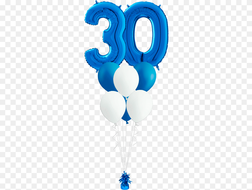 Bouquet Azul 2 Nmeros 6 Globos Ltex Balloon, Text, Symbol, Number Png Image