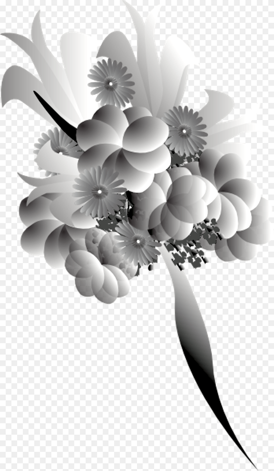 Bouquet Black White Side Flower Bokeh, Plant, Pattern, Graphics, Flower Bouquet Free Png