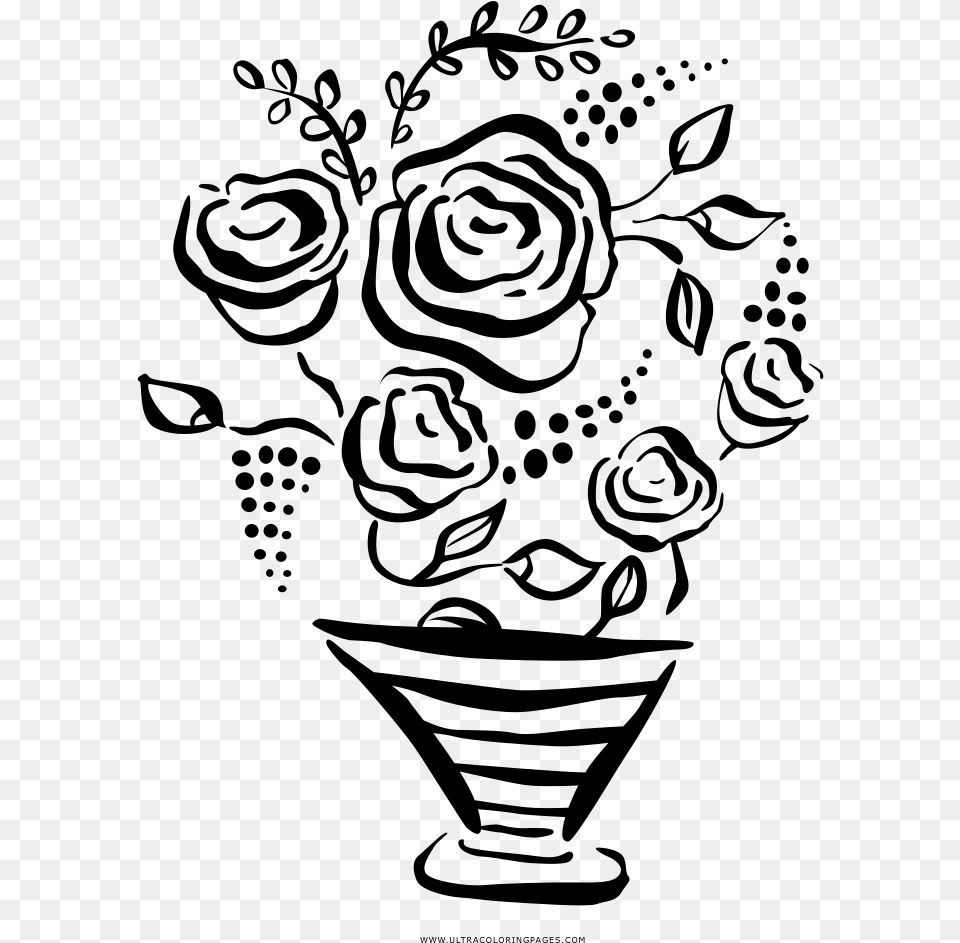 Bouquet Coloring, Gray Png Image