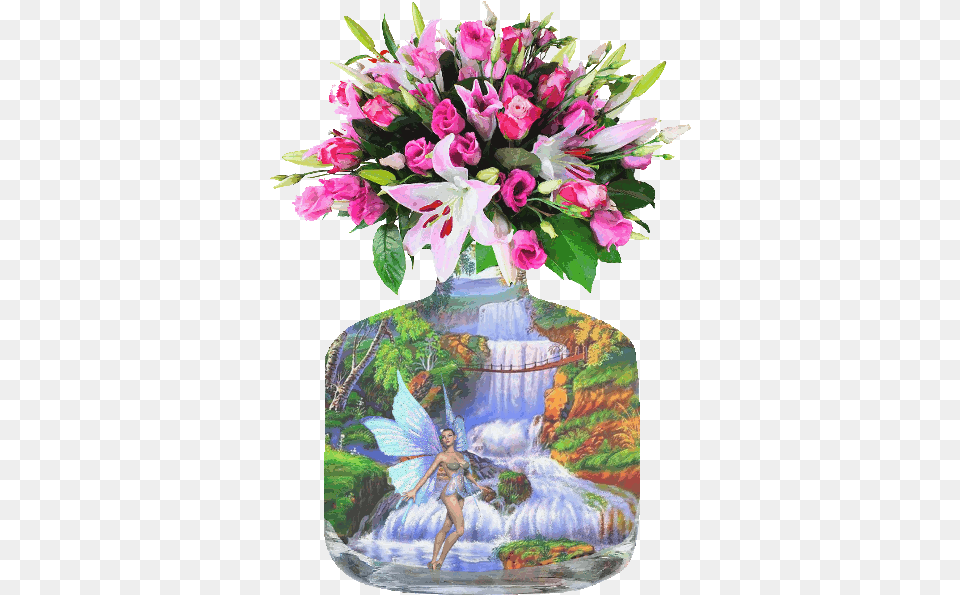 Bouquet De Fleurs D Amour Rose, Jar, Vase, Pottery, Plant Free Transparent Png