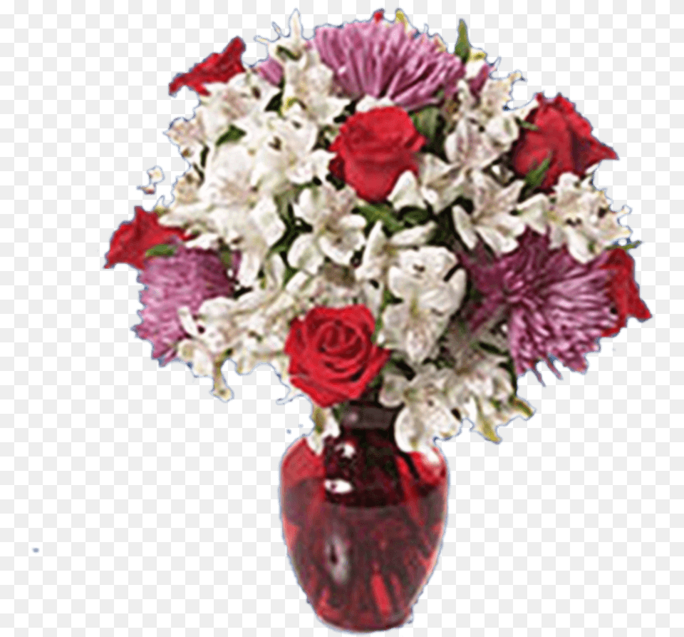 Bouquet For Valentine Mixed Flowers With Vase Bouquet, Jar, Flower, Flower Arrangement, Flower Bouquet Free Transparent Png