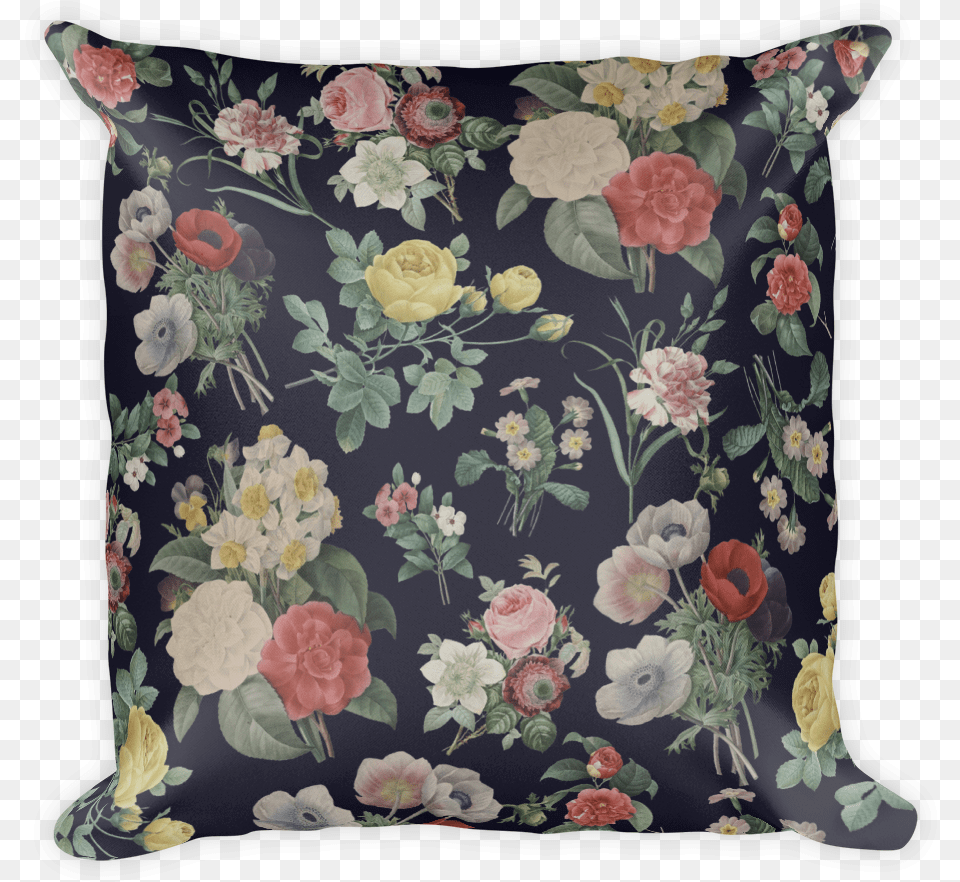 Bouquet Of Camellias Narcissus And Pansies, Cushion, Home Decor, Pillow, Flower Free Transparent Png