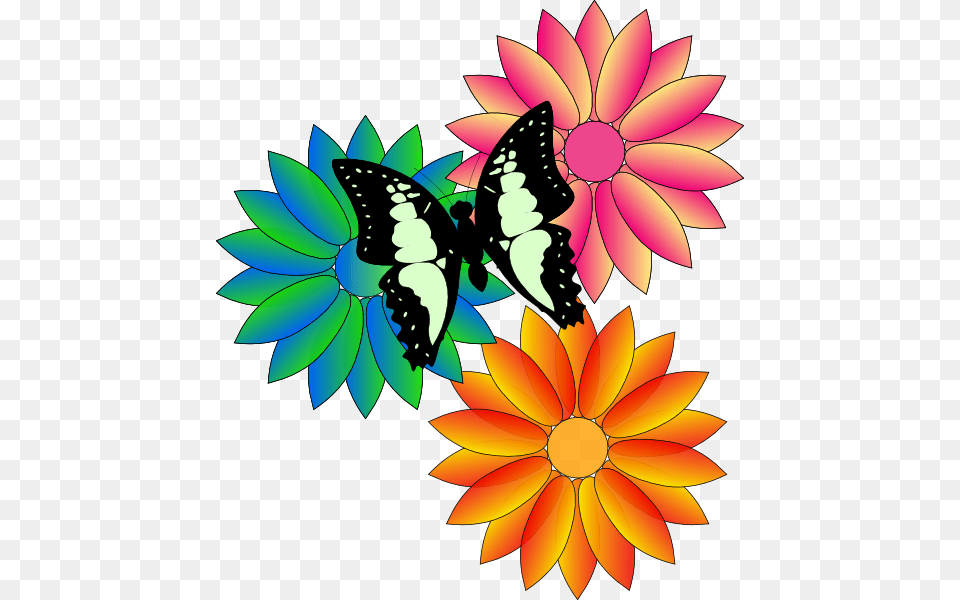 Bouquet Of Flower Outline Clip Art Free Butterfly And Flowers, Dahlia, Plant, Graphics, Daisy Png