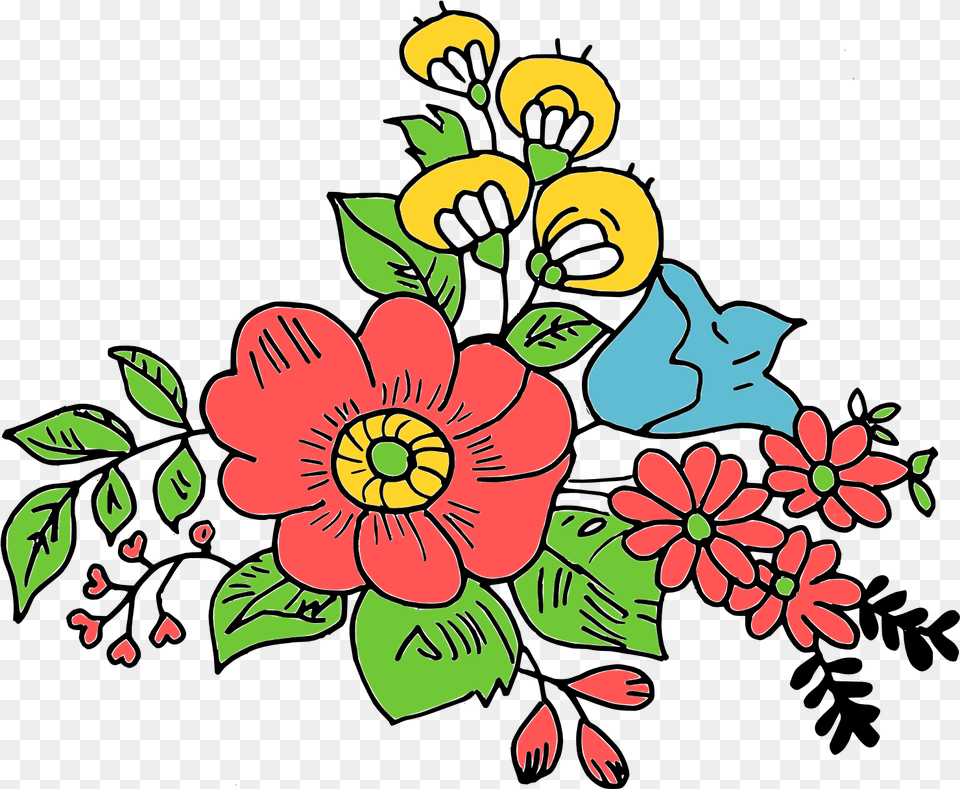 Bouquet Of Flower Transparent Drawing Flower Clipart Decorative, Art, Floral Design, Graphics, Pattern Free Png Download