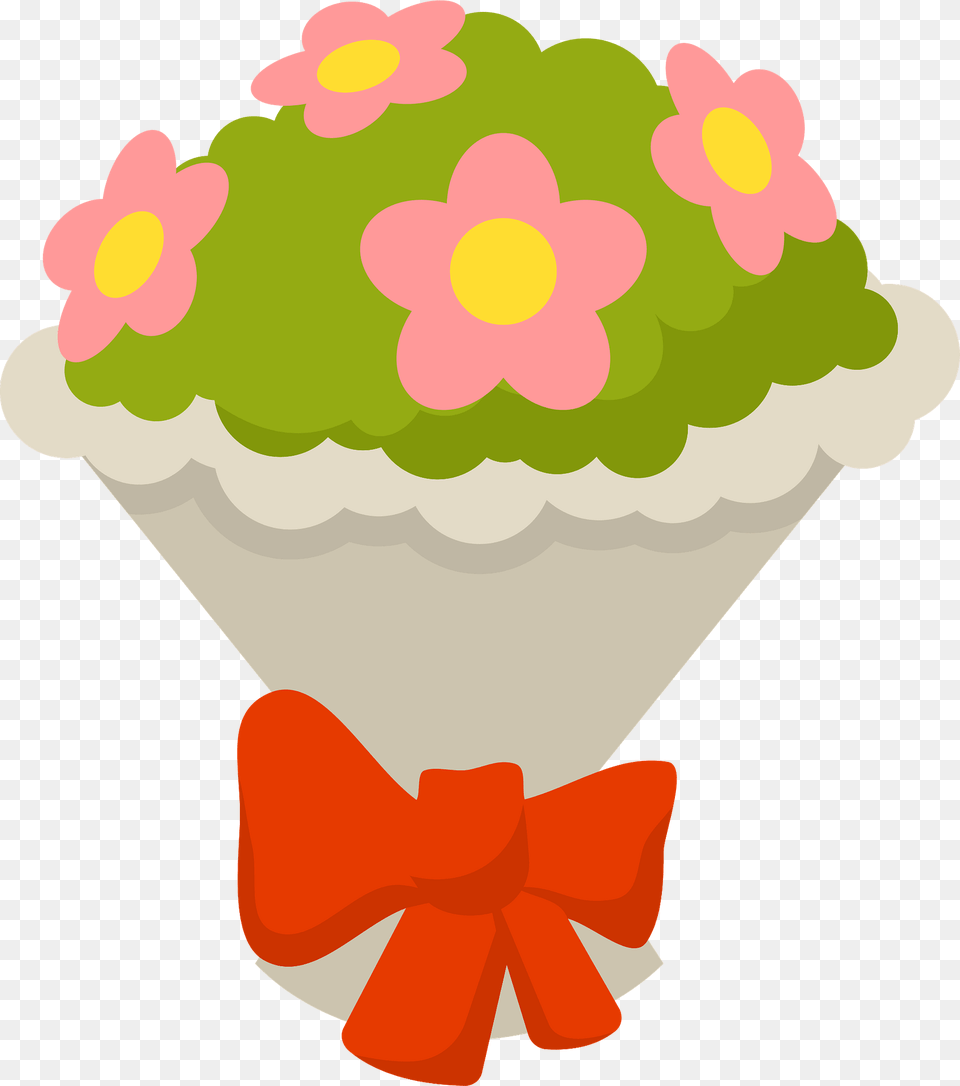 Bouquet Of Flowers Clipart, Flower Bouquet, Icing, Food, Plant Png