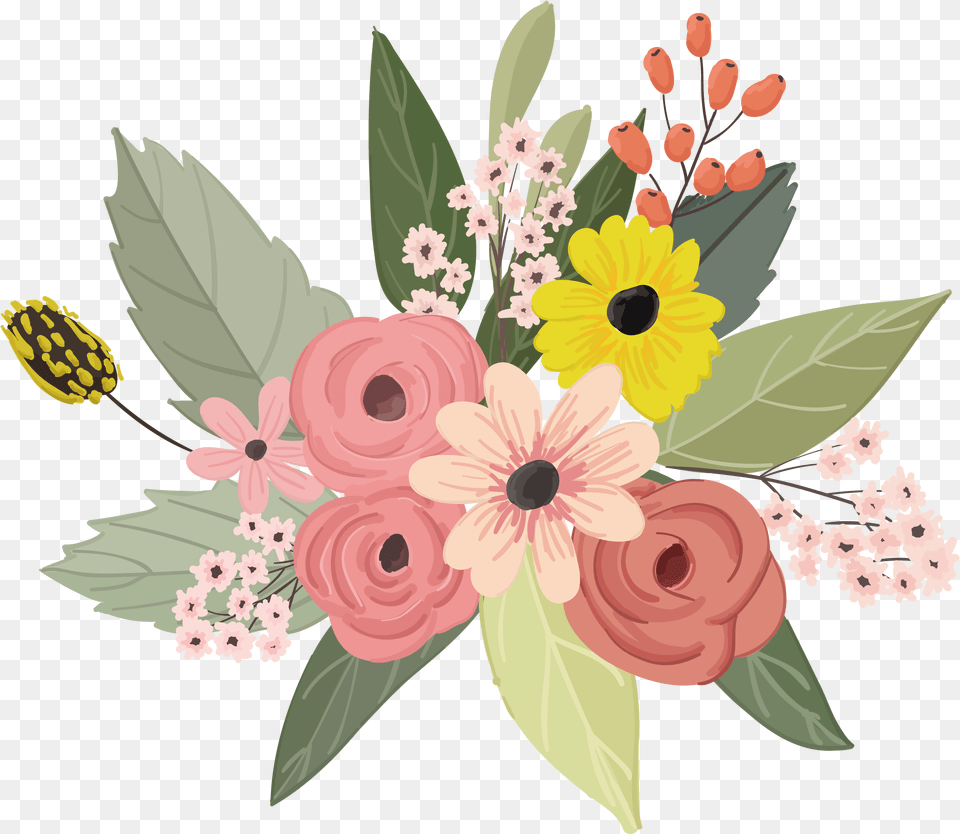 Bouquet Of Flowers Vector Flower Vector Watercolor Flower Vector, Art, Floral Design, Flower Arrangement, Flower Bouquet Png