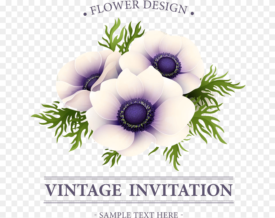 Bouquet Vector Anemone Flower, Advertisement, Plant, Poster, Art Free Png