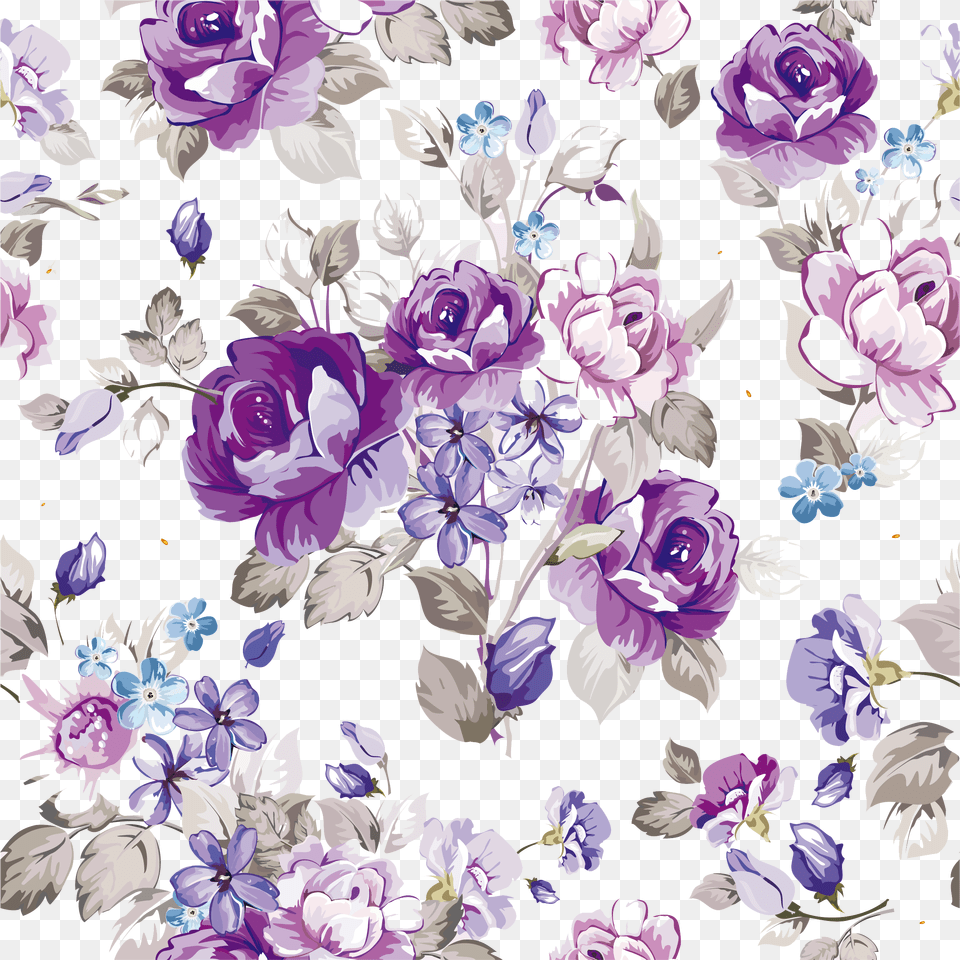Bouquet Vector Purple Rose Purple Watercolor Flowers Vector, Art, Floral Design, Graphics, Pattern Free Png Download