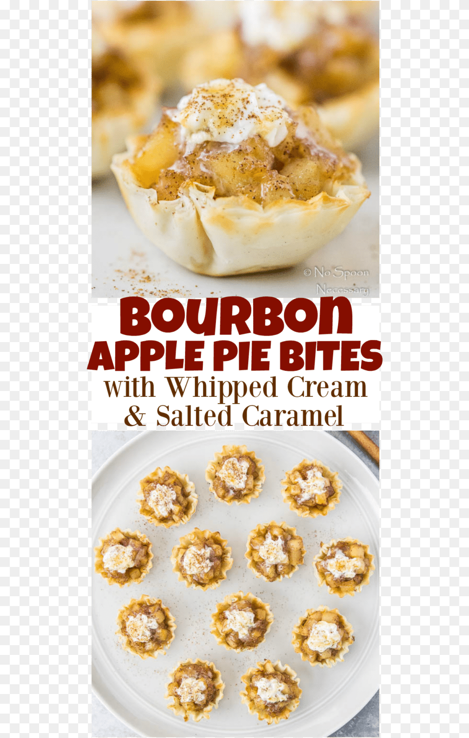 Bourbon Apple Pie Bites With Whipped Cream Amp Salted Peanut Butter Cookie, Cake, Dessert, Food, Plate Png Image