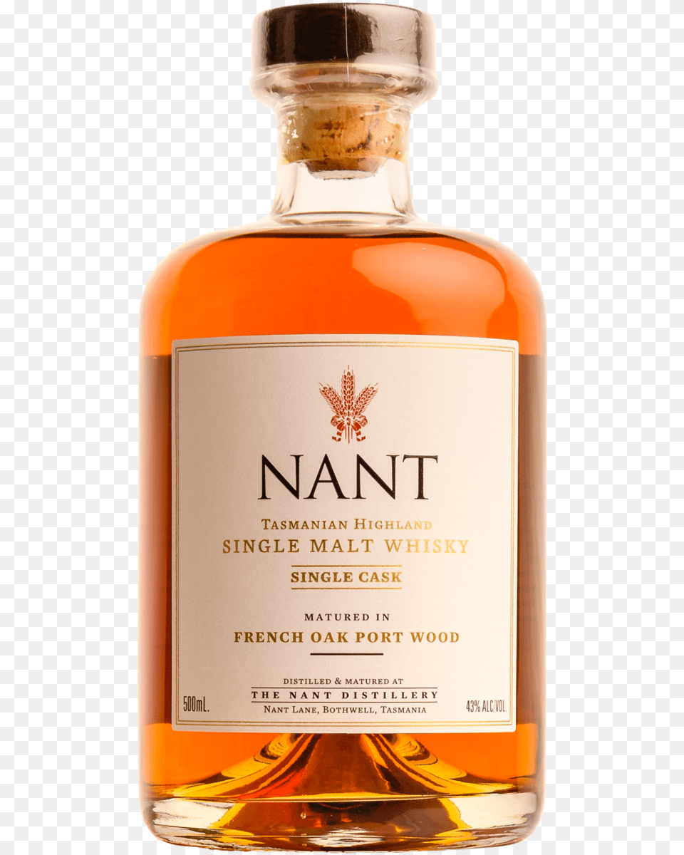 Bourbon Whiskey Nant Single Malt Whisky, Alcohol, Beverage, Liquor, Bottle Png