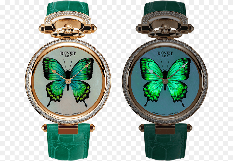Bovet Watch Chateau De Motier Miniature Painting Butterfly Bovet Amadeo Fleurier 39mm Pansy Ladies Watch, Arm, Body Part, Person, Wristwatch Png