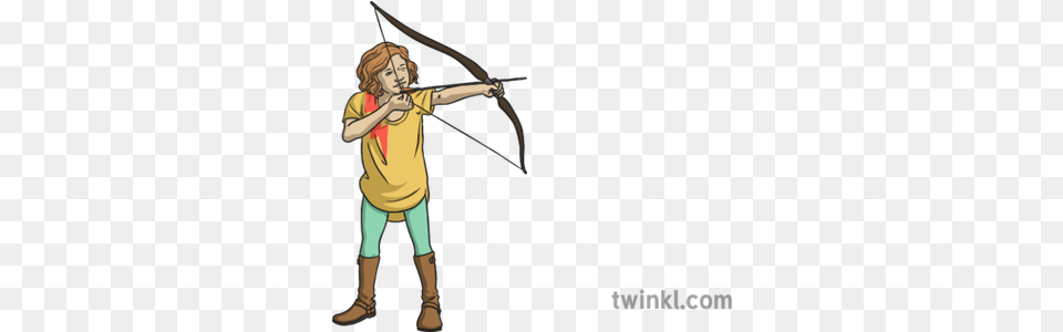 Bow And Arrow 1 Illustration Twinkl Bow, Archer, Archery, Person, Sport Png Image