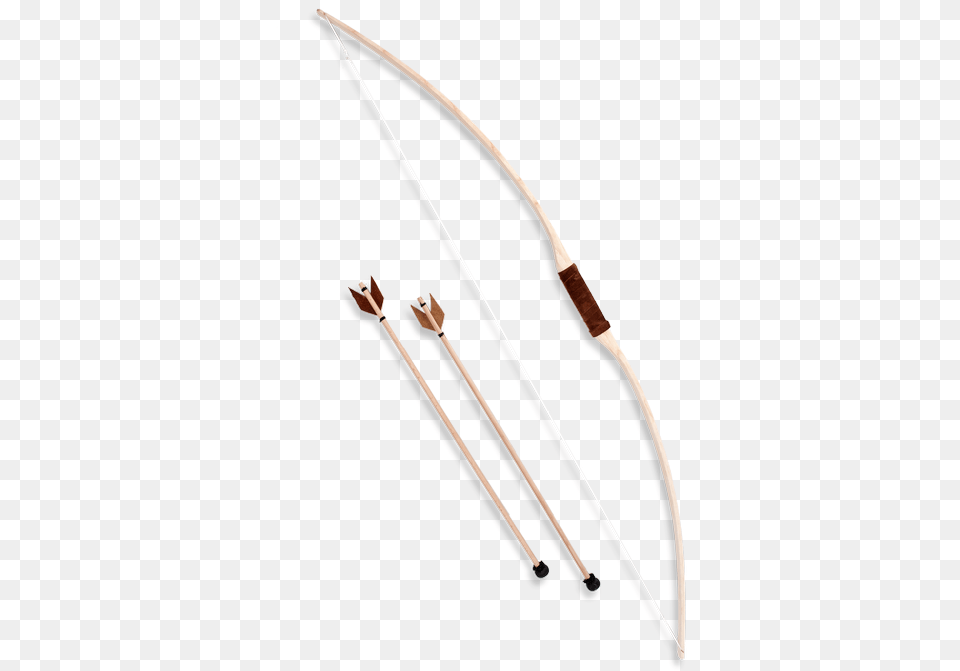 Bow And Arrow Leather Grip With 2 Arrows Longbow, Weapon Png