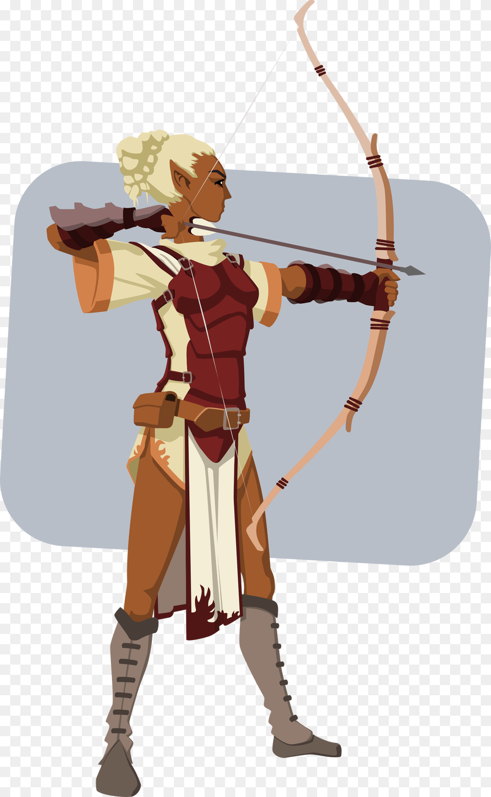 Bow And Arrowrecreationcold Weapon Blonde Dark Skinned Elf, Archer, Archery, Person, Sport Free Png Download
