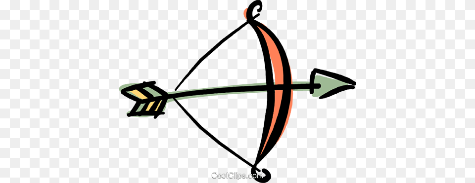 Bow Arrow Royalty Vector Clip Art Illustration, Weapon Free Png
