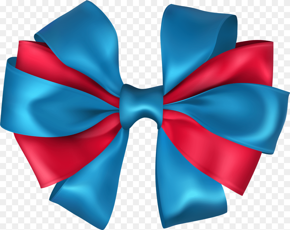 Bow Blue Red Clip Art Image Blue And Pink Ribbon Free Png
