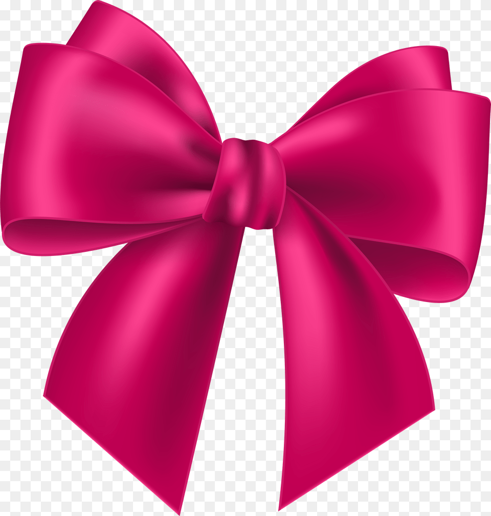 Bow Clipart Fuschia Pink Ribbon Bow, Cosmetics, Lipstick Png Image