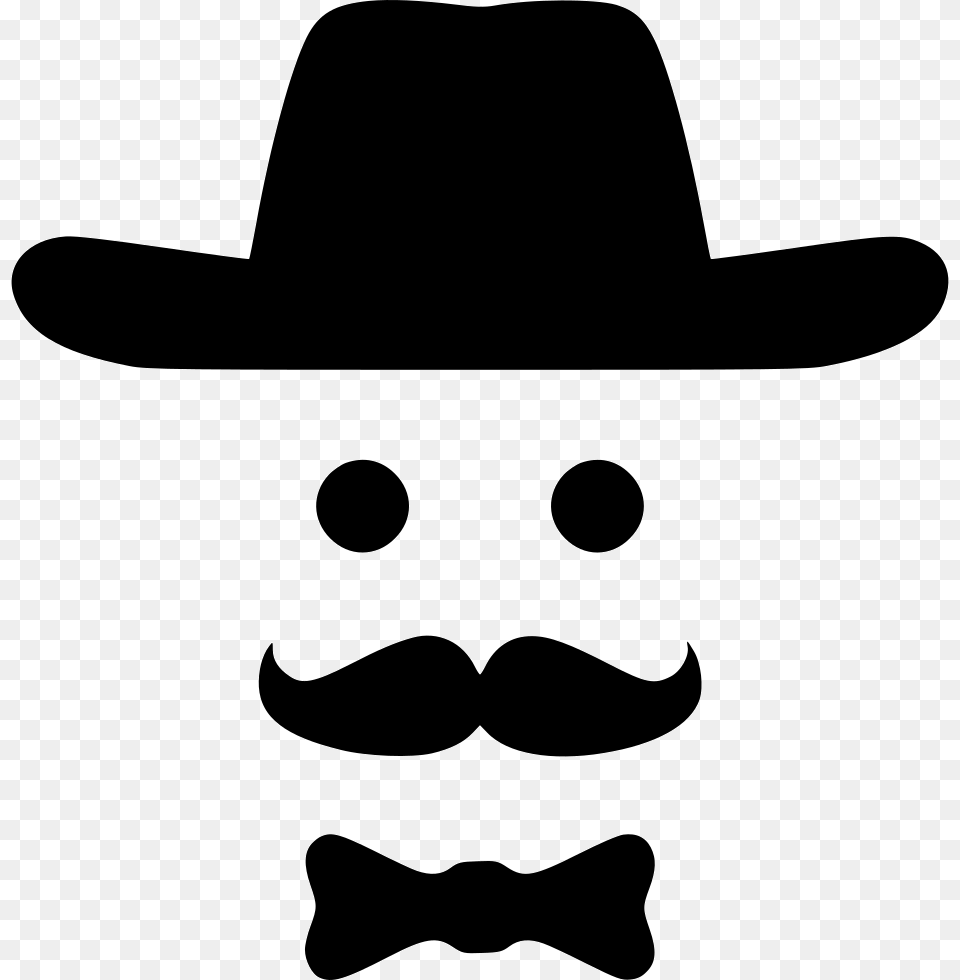 Bow Smile Fashion Hipster Man Portable Network Graphics, Clothing, Hat, Stencil, Cowboy Hat Free Png