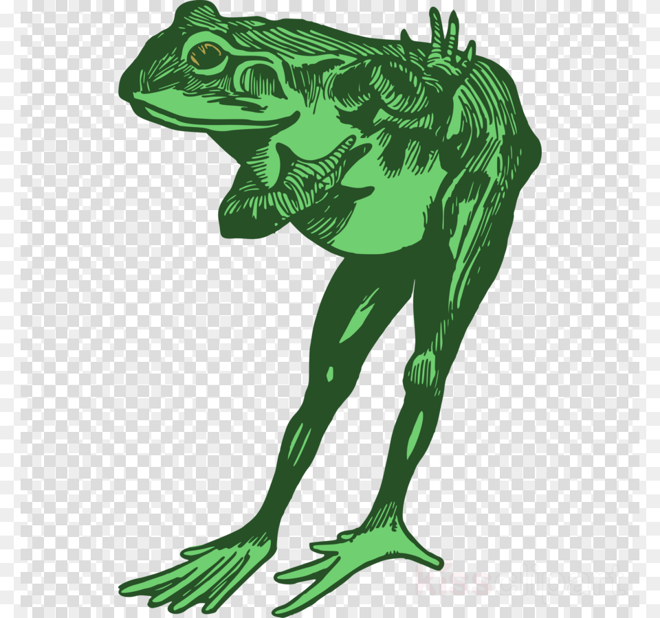 Bowing Frog Clipart Toad True Frog Frog Leg Black And White, Green, Animal, Iguana, Lizard Free Png