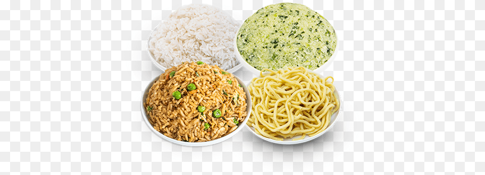 Bowl Bases Rice Noodles Cauliflower Rice Rice, Food, Noodle, Food Presentation, Dining Table Free Transparent Png